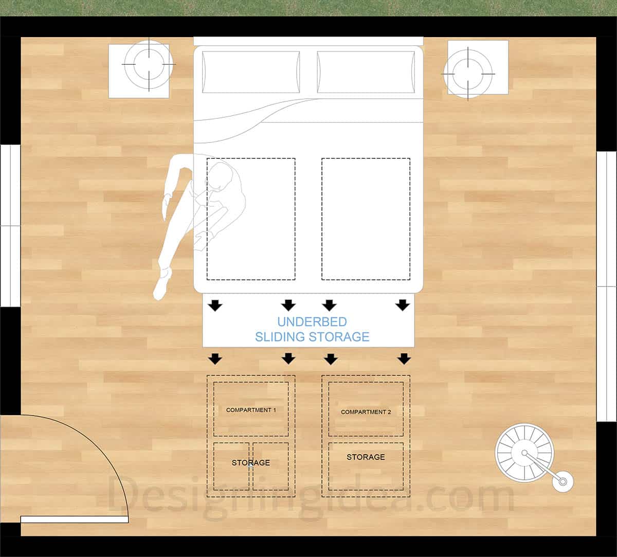 12x14 minimalist bedroom floor plan