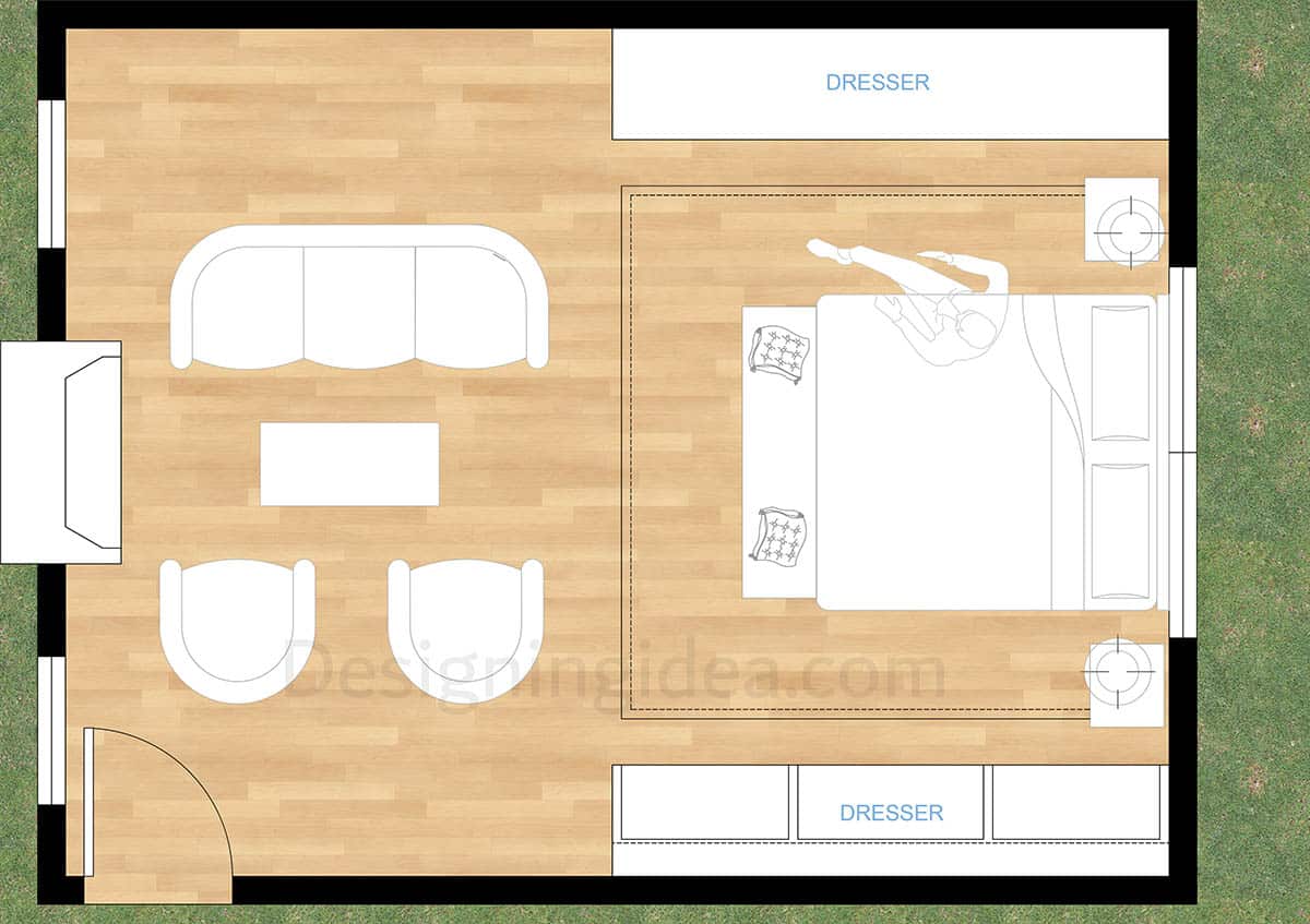 15x20 luxurious master bedroom suite with sitting area 