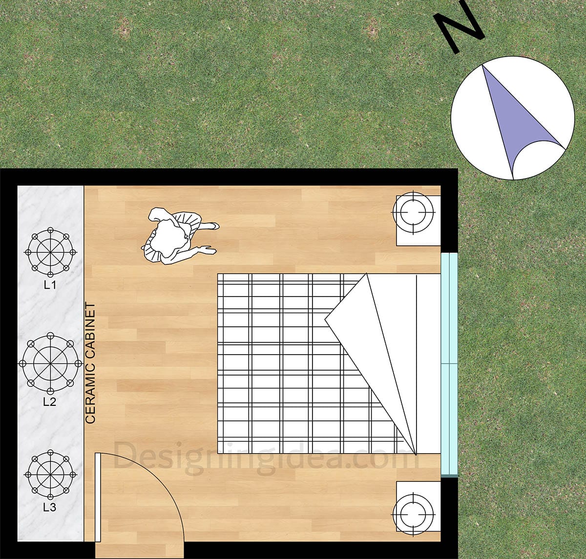 Bedroom five elements layout