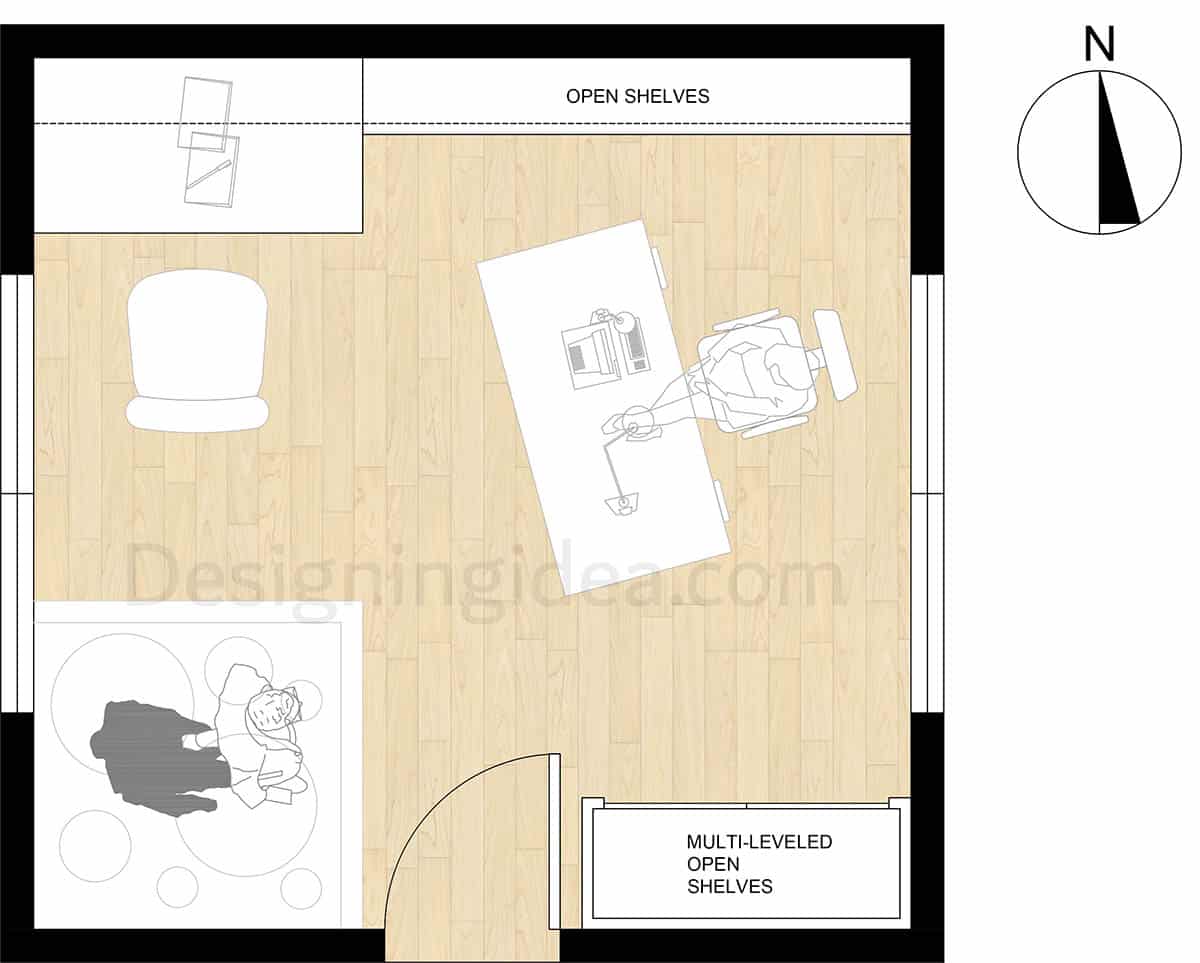 Office creativity boost configuration floor plan