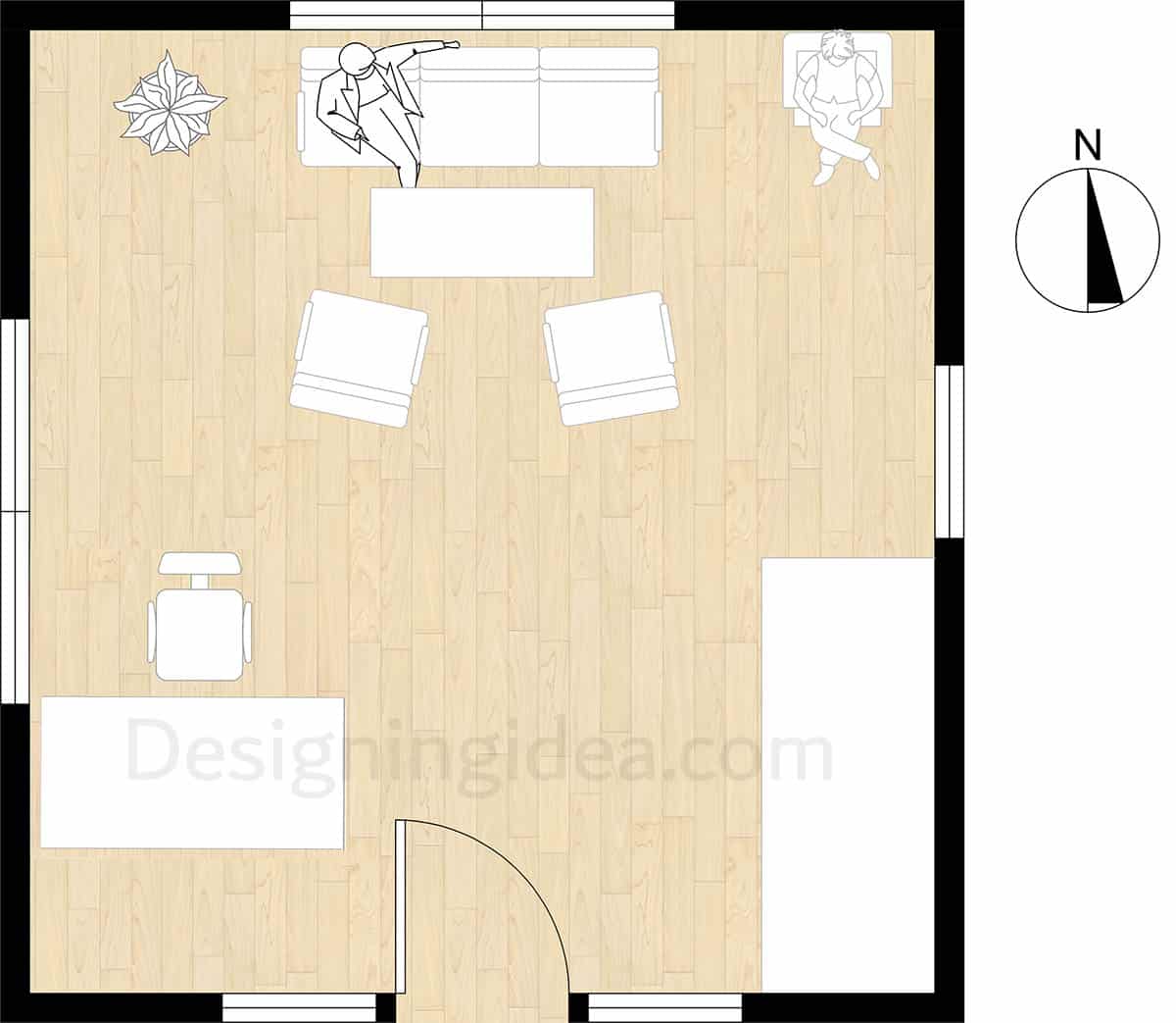 Office team and family collaboration layout