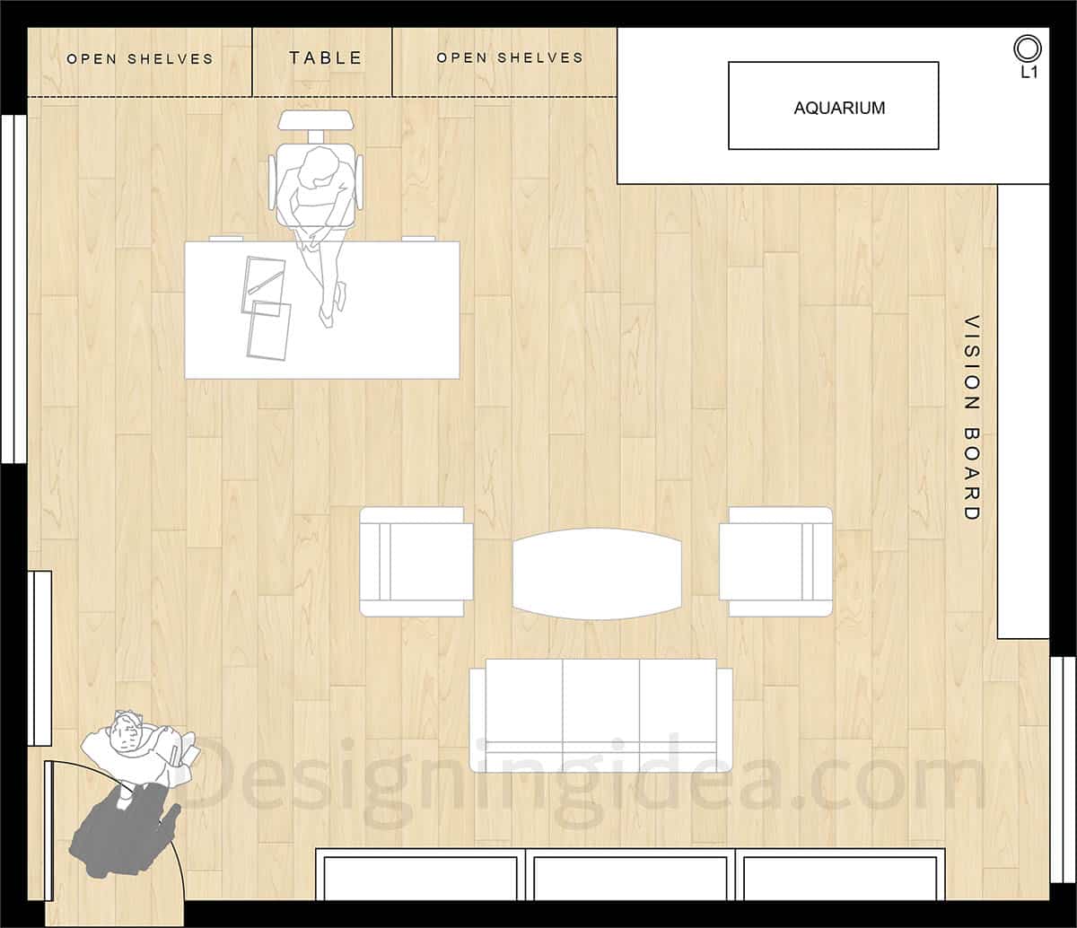 Office wealth corner layout