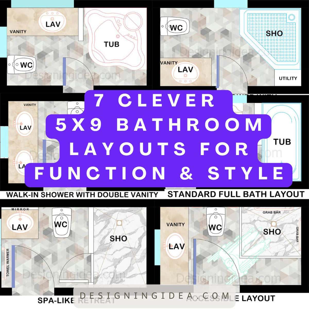 5x9 bathroom layouts for function and style