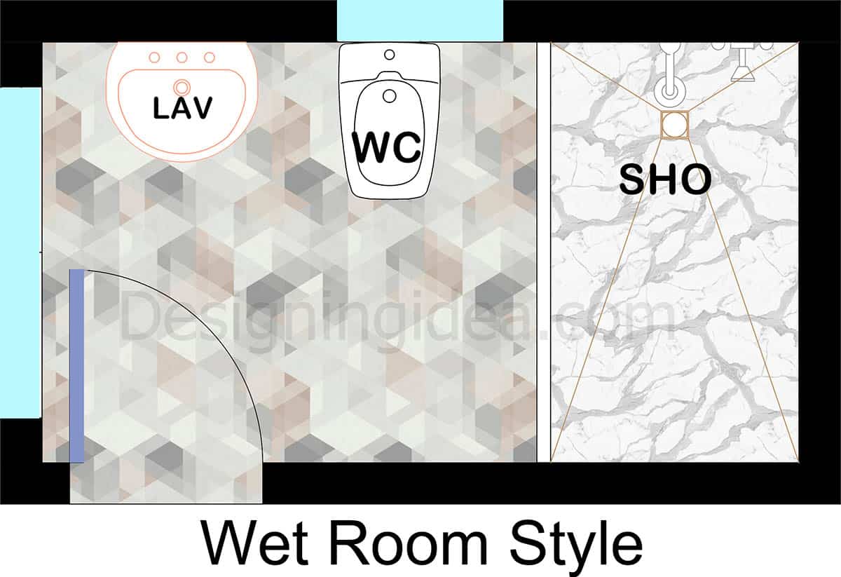 5x9 wet room bathroom floor plan