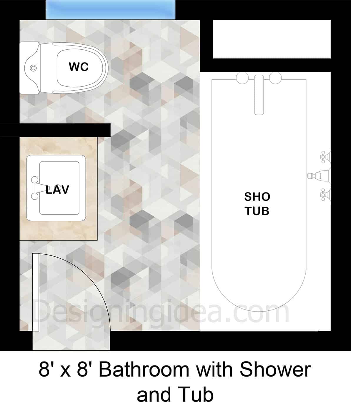 Bathroom with shower and tub combination design