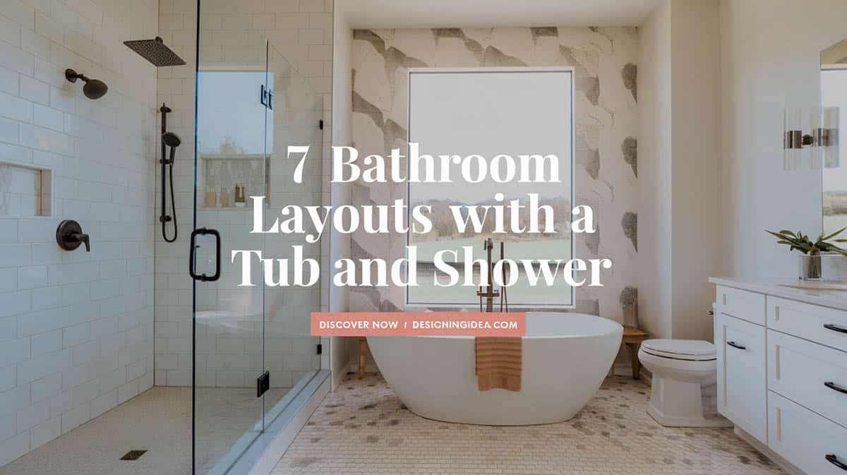 Bathroom architect-designed layouts with a tub and a shower