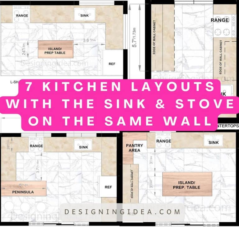 7 Kitchen Layouts With The Sink And Stove On The Same Wall