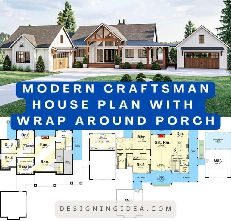 Modern Craftsman House Plan With Wrap Around Porch