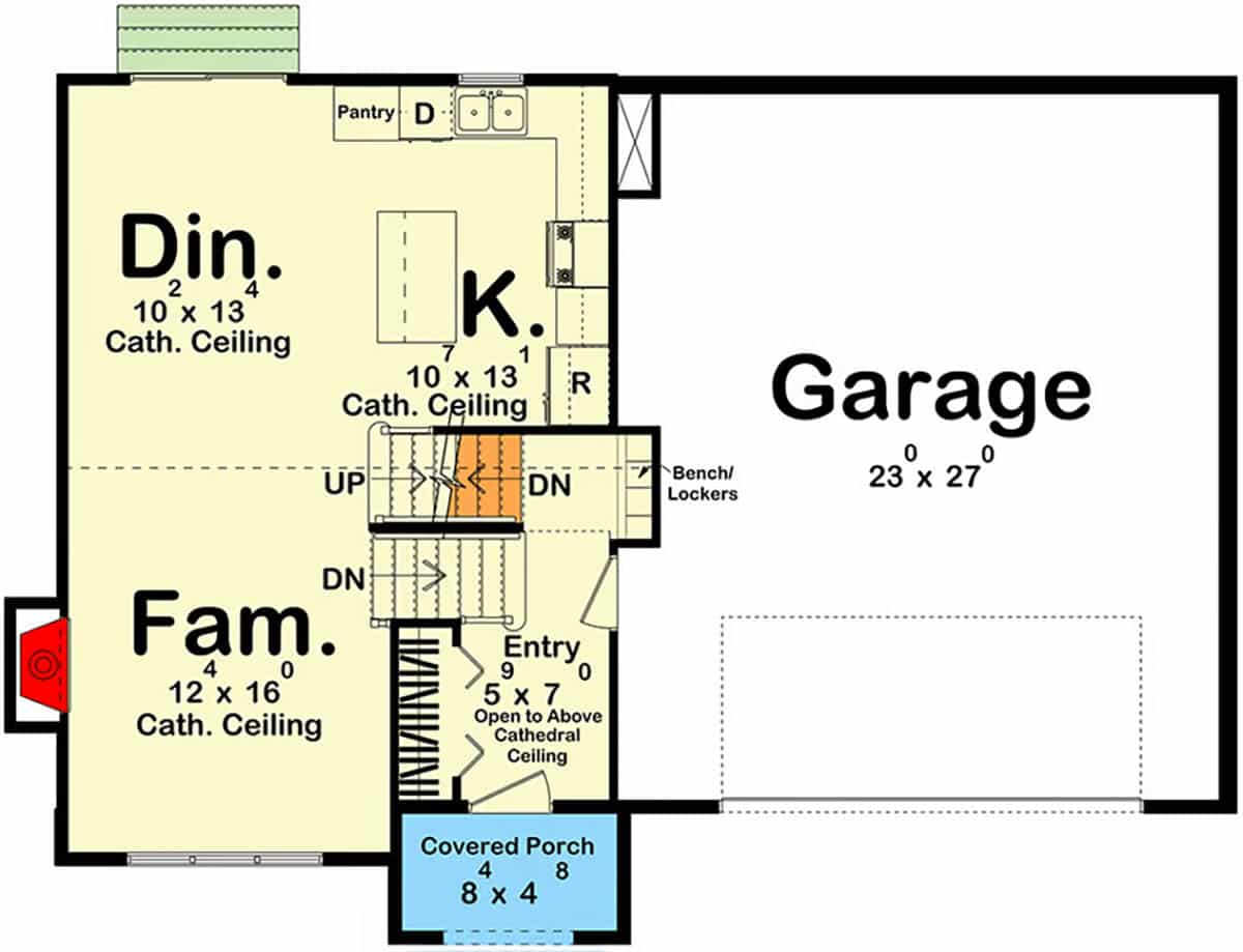 Split level home floor plan lower level with garage