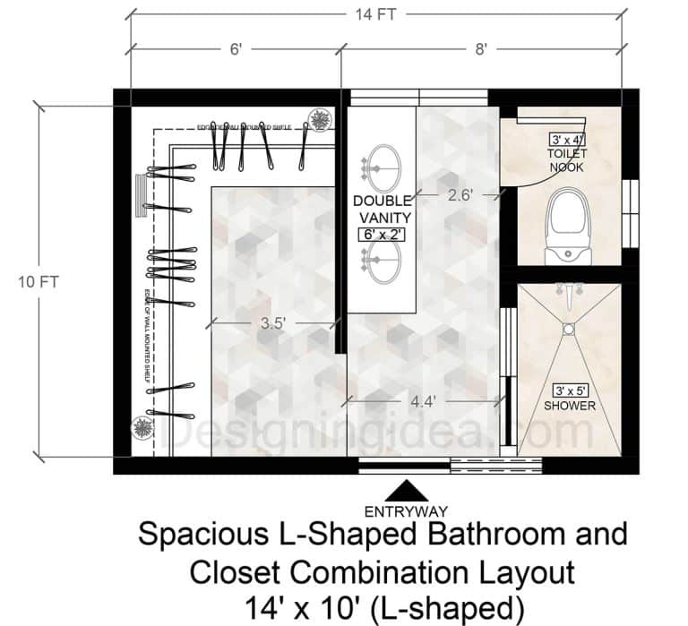 5 Bathroom and Closet Combo Floor Plans for the Ultimate Master Suite
