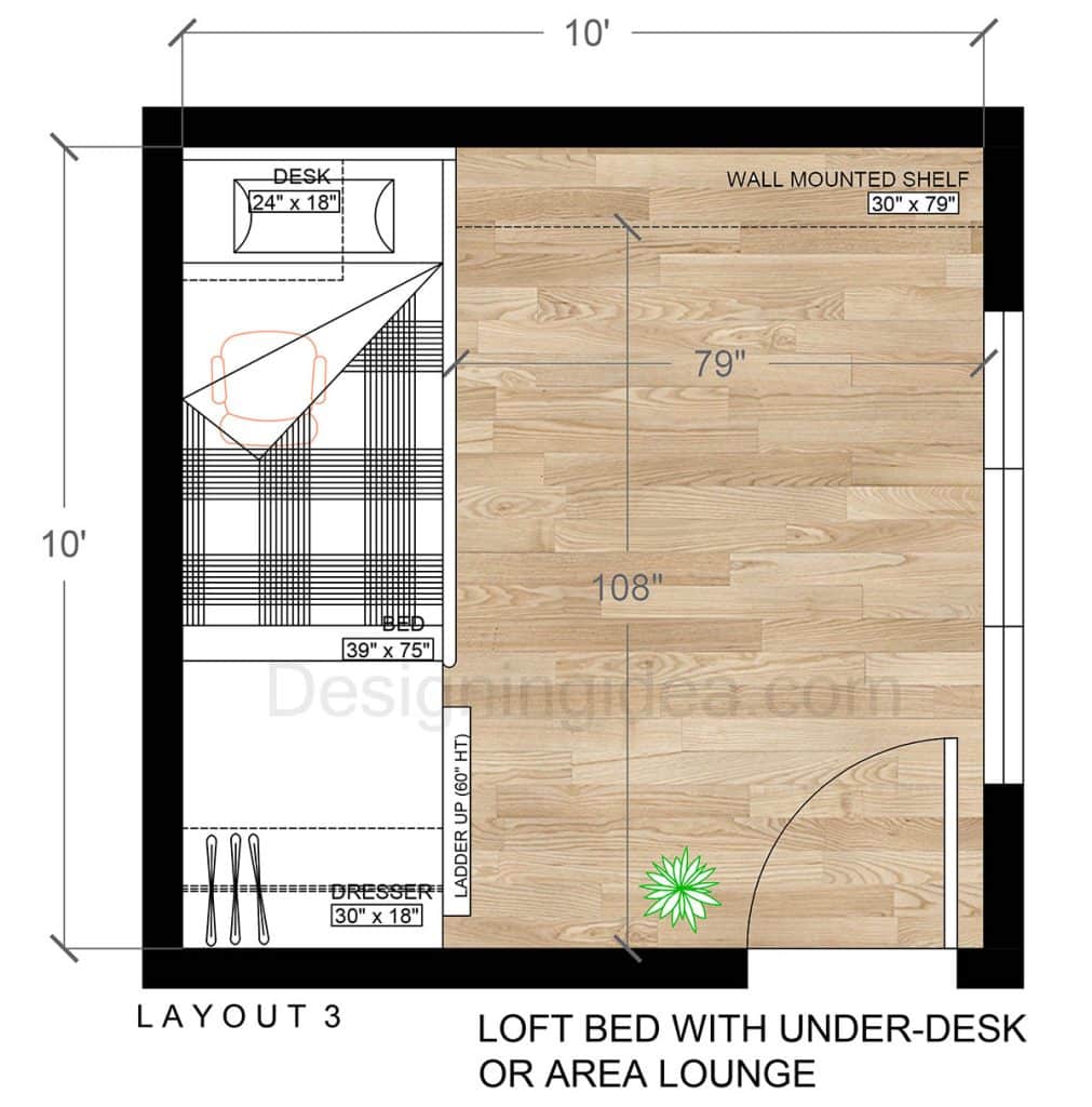 10x10 Bedroom Layouts with a Twin Bed