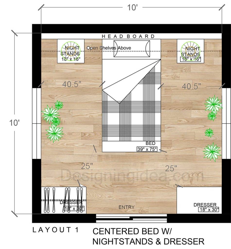 10x10 Bedroom Layouts with a Twin Bed