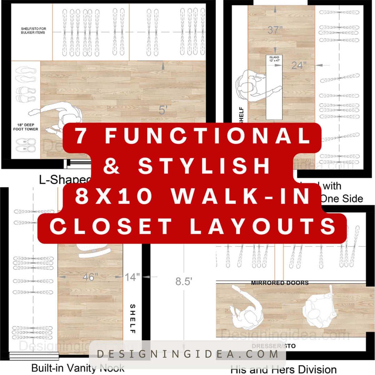 8x10 walk-in closet layouts