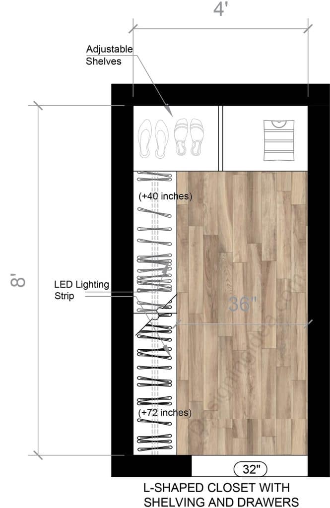 4x8 Walk in Closet Layouts With Big Style and Functionality