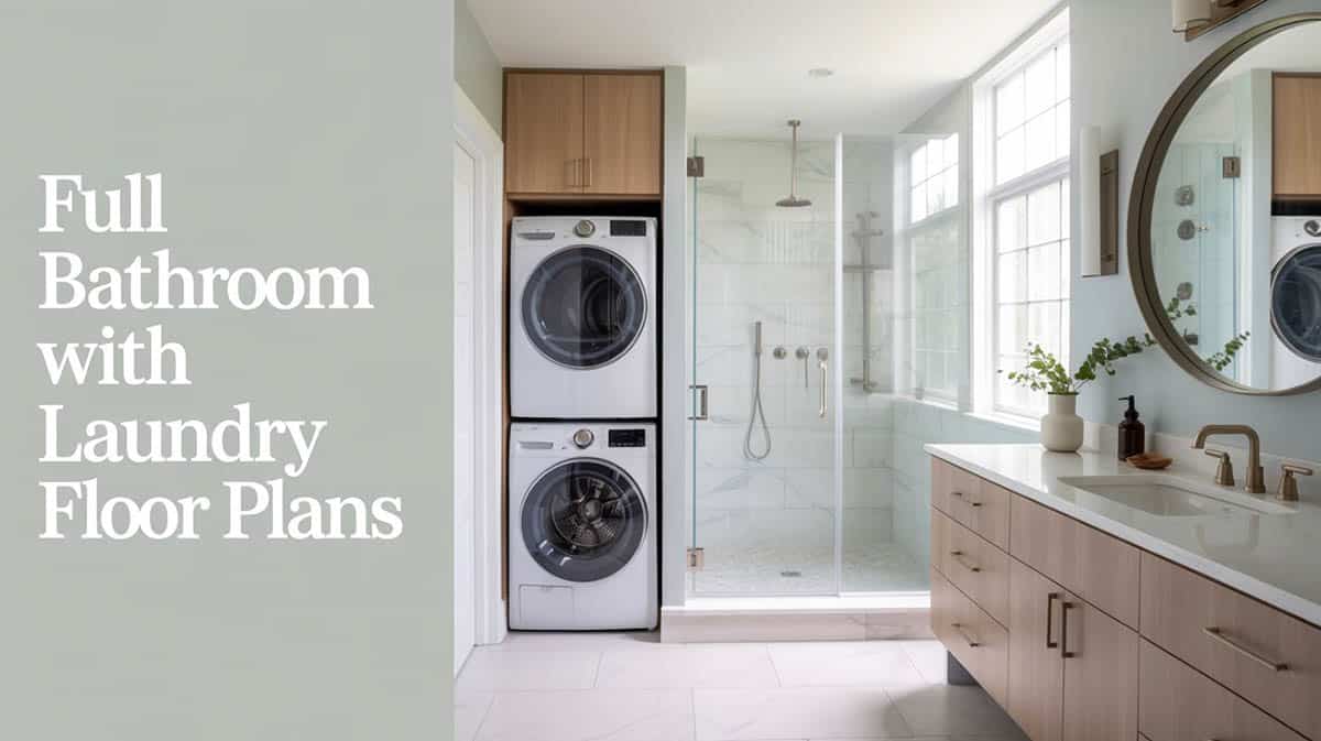 Full Bathroom With Laundry Floor Plans