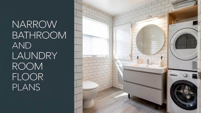 Narrow Bathroom And Laundry Room Combined Floor Plans
