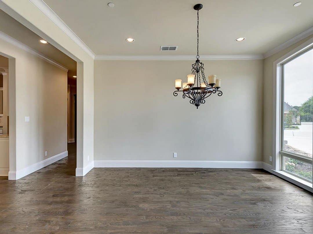 Dining room with chandelier