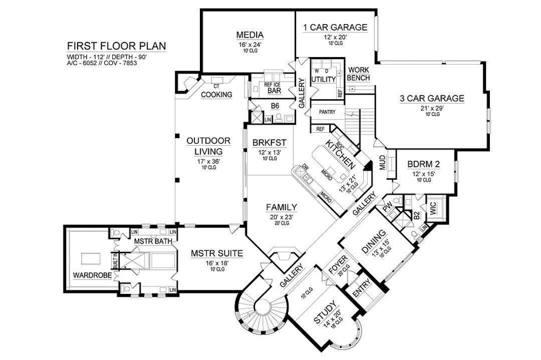 First level floor plan for home
