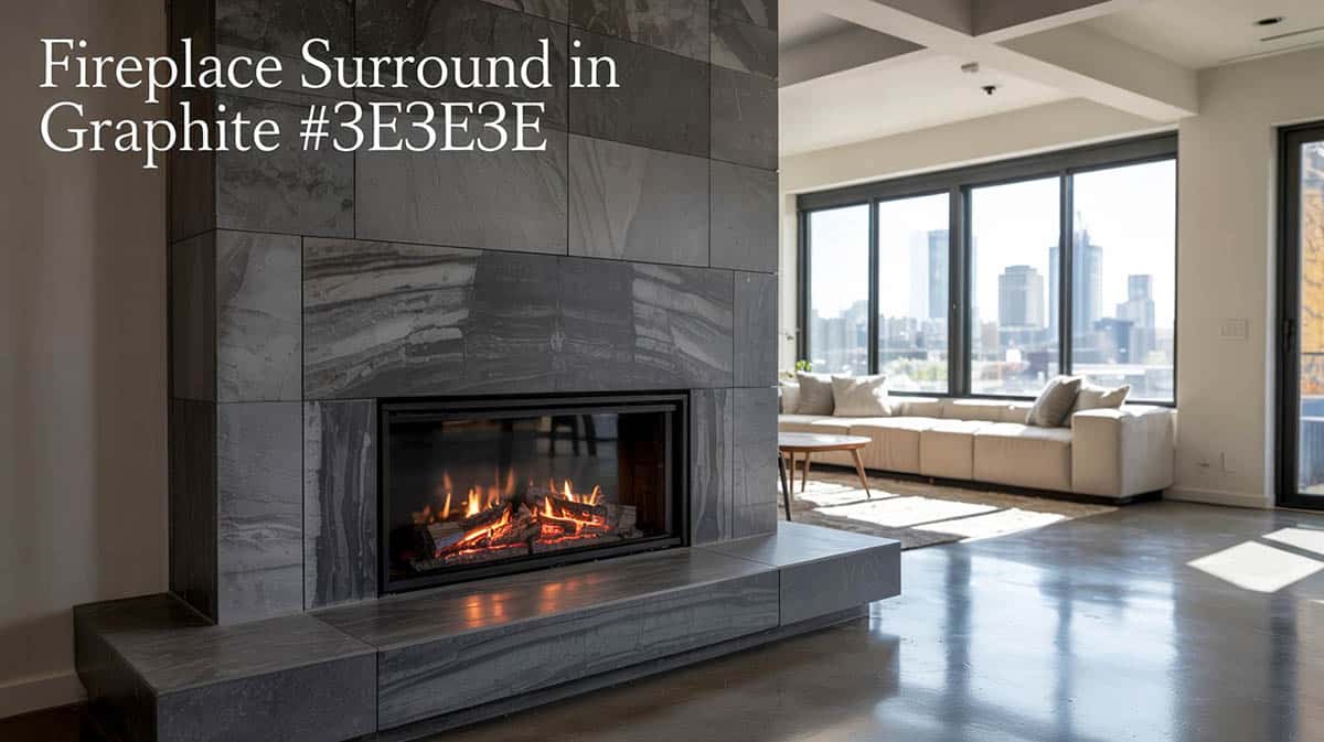 Fireplace surround in graphite color
