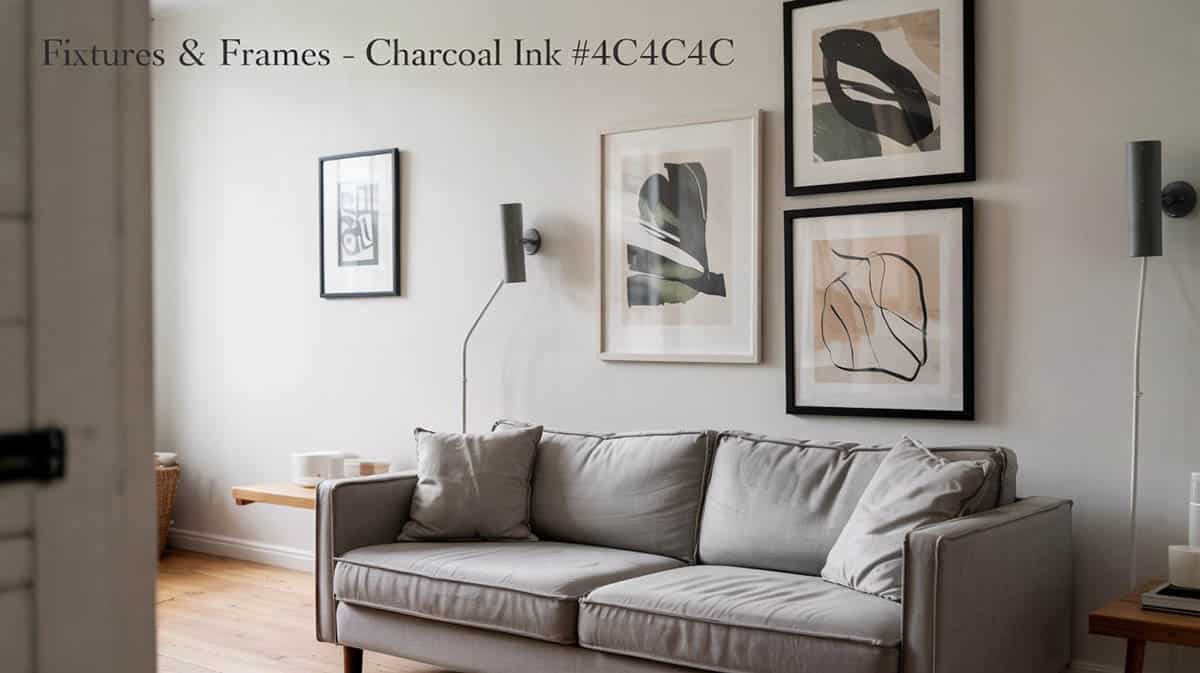 Fixtures and picture frames in charcoal