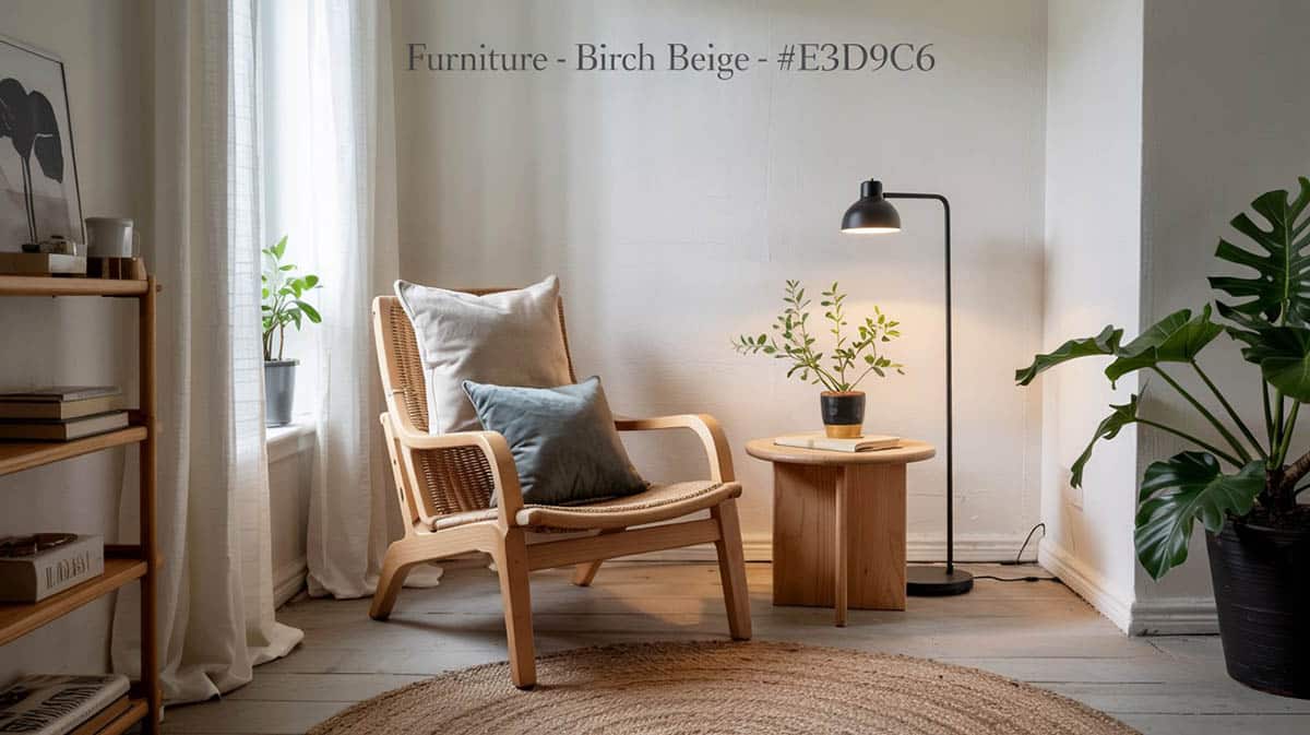 Furniture in birch beige tone