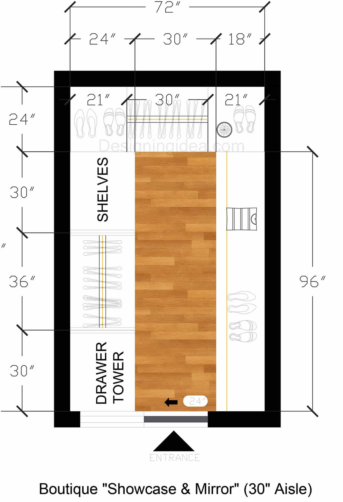 6x10 Boutique Closet Floor Plan&nbsp;
