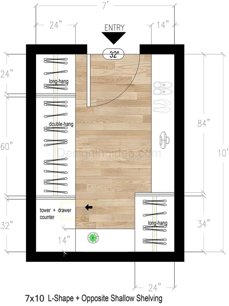 7x10 Walk In Closet Layout