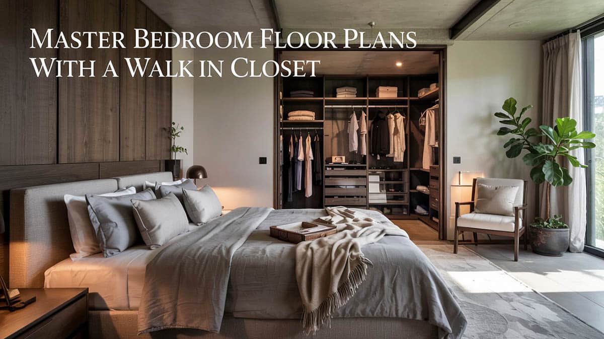 Master bedroom floor plans with a walk-in closet