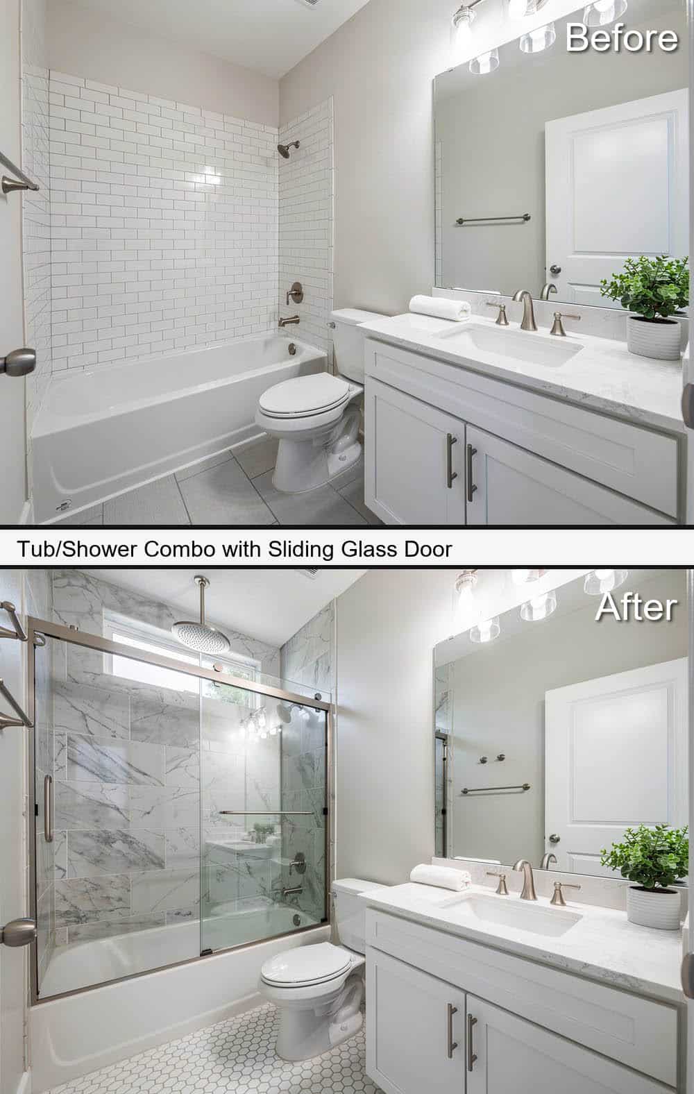 Tub & Shower Combo with Sliding Glass Door