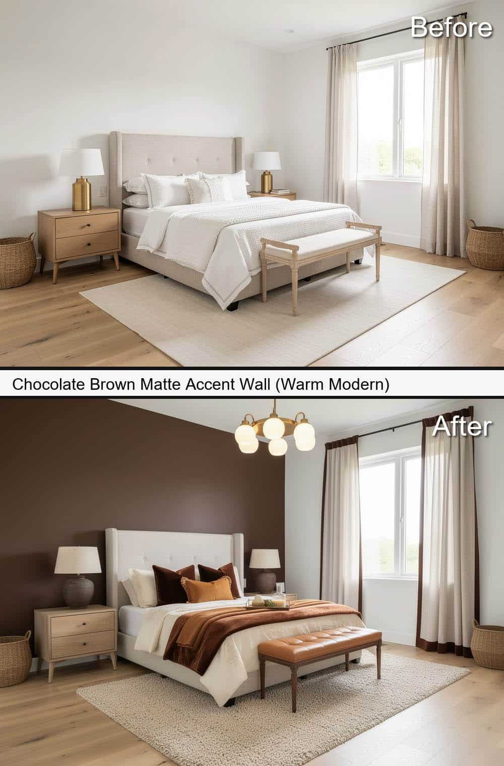 Chocolate Brown Matte Accent Wall (Warm Modern)&nbsp;
