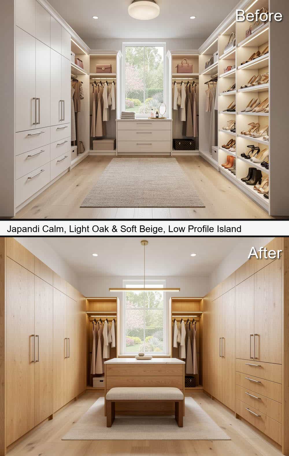 Japandi Calm Island, with Light Oak & Soft Beige Palette