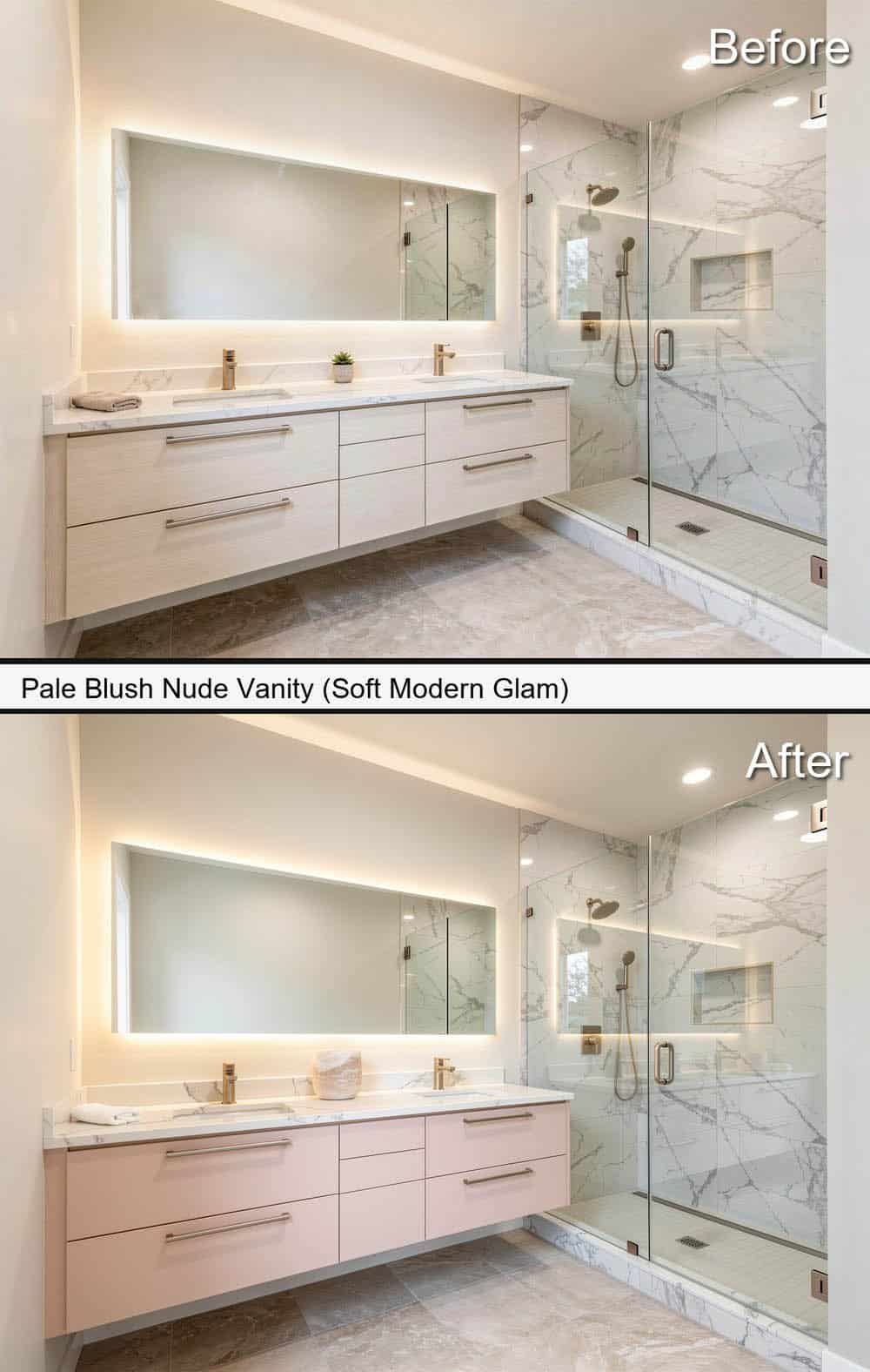 Pale Blush Nude Vanity (Soft Modern Glam)