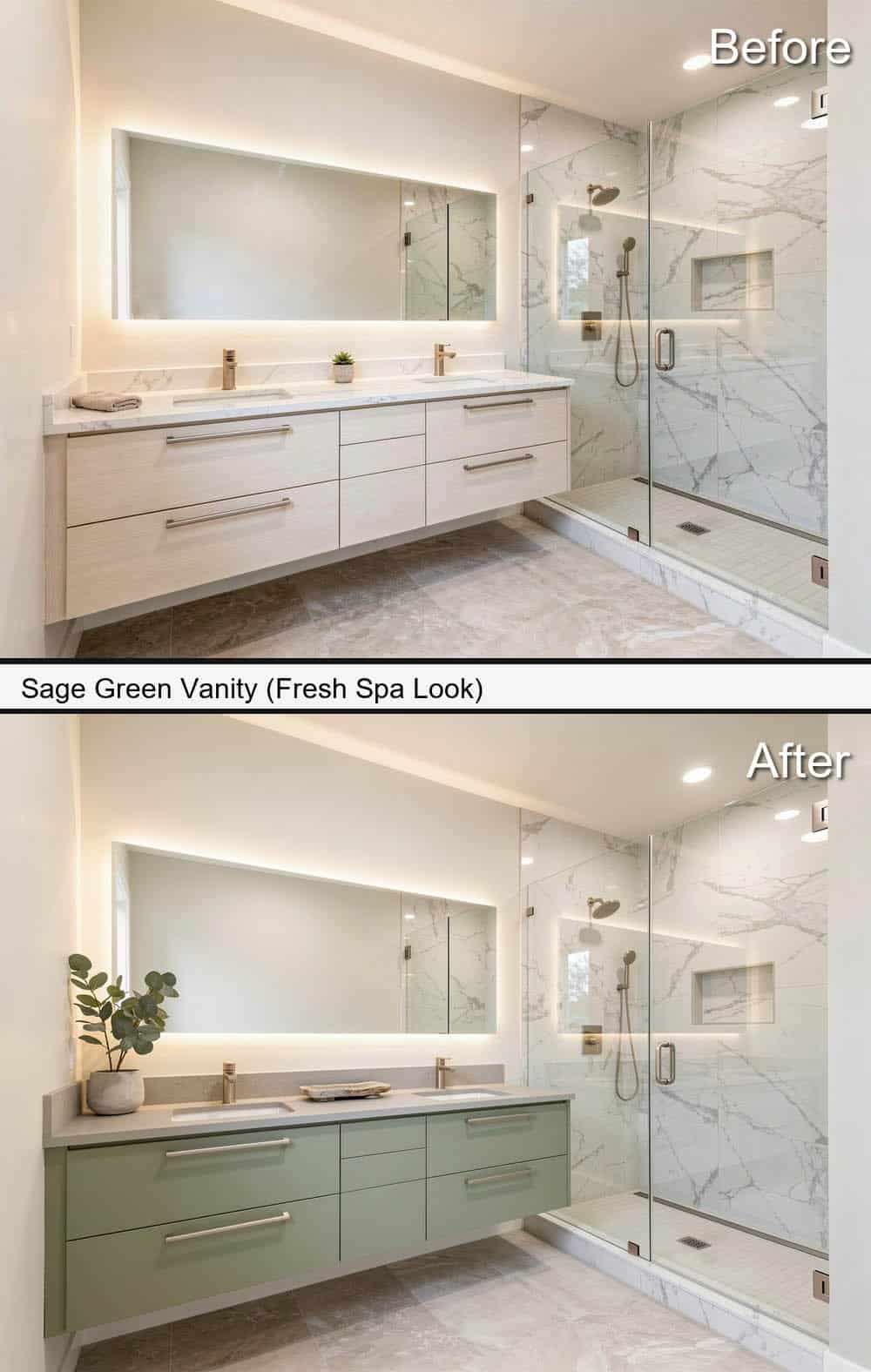 Sage Green Vanity (Fresh Spa Look)