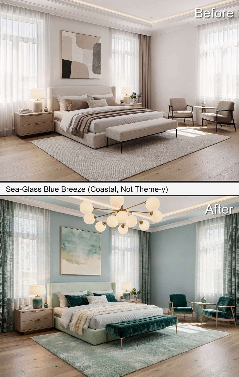 Sea-Glass Blue Breeze (Coastal Design)