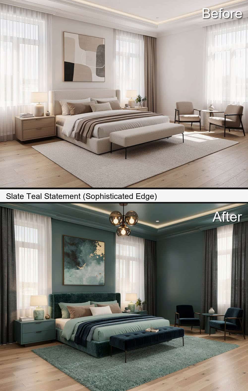 Slate Teal Statement (Sophisticated Edge)