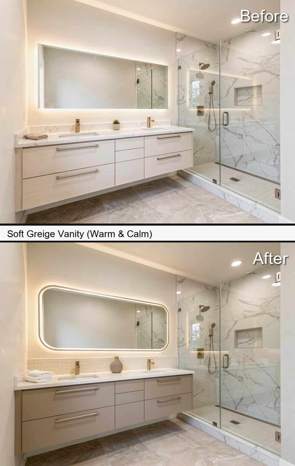 Soft Greige Vanity (Warm & Calm)