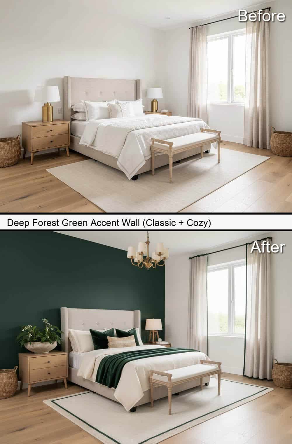 Deep Forest Green Accent-Wall (Classic + Cozy)&nbsp;