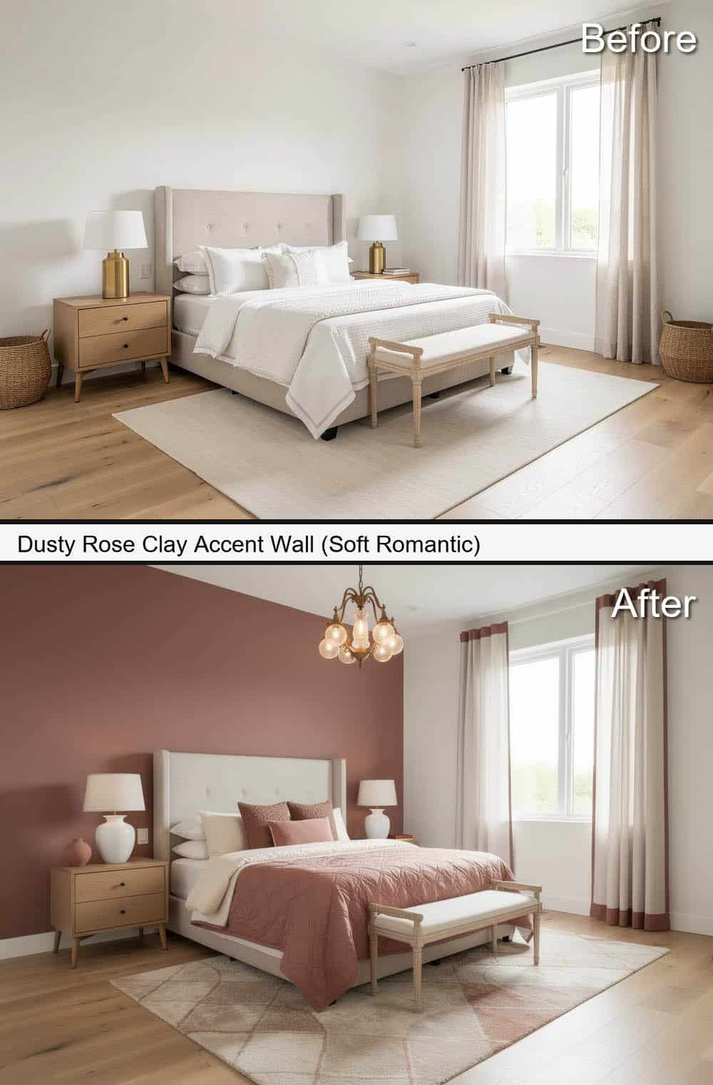 Dusty Rose Clay Accent-Wall (Soft Romantic)&nbsp;