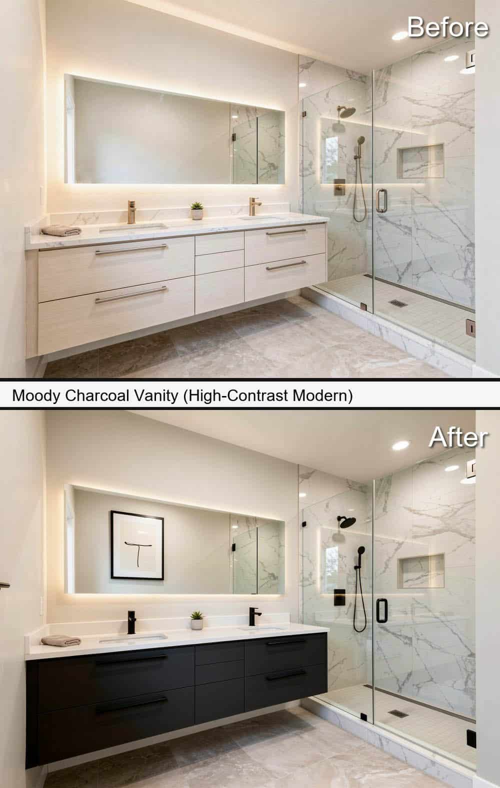 Moody Charcoal Vanity (High-Contrast Modern)