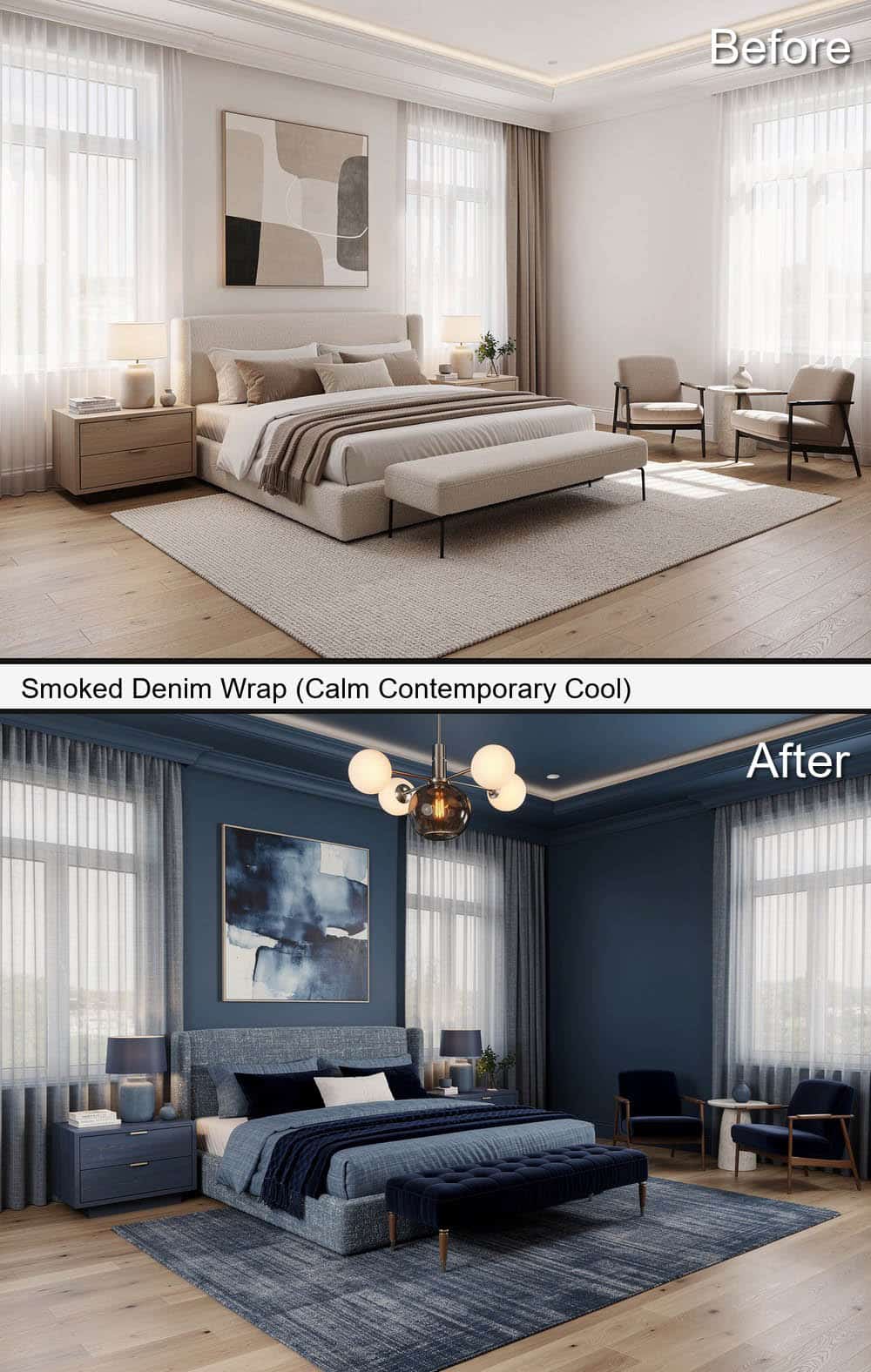 Smoked Denim Wrap (Calm & Contemporary Cool)