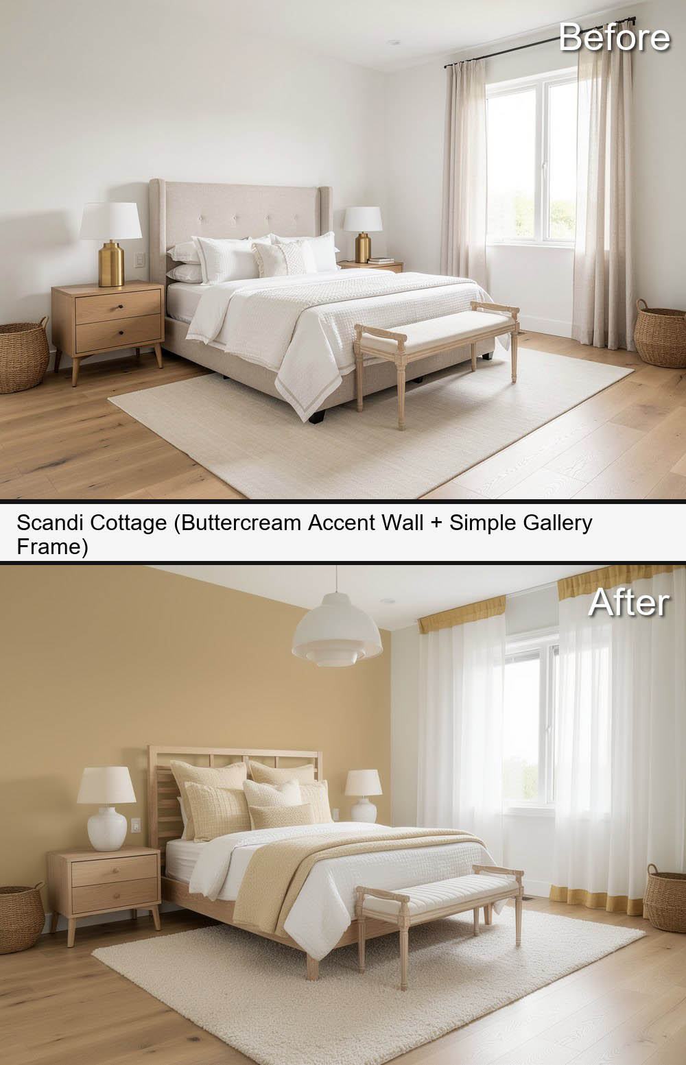 Scandi Cottage (Buttercream Accent-Wall + Simple Gallery Frame)