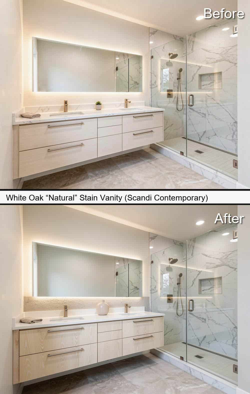 White Oak “Natural” Stain Vanity (Scandi Contemporary)