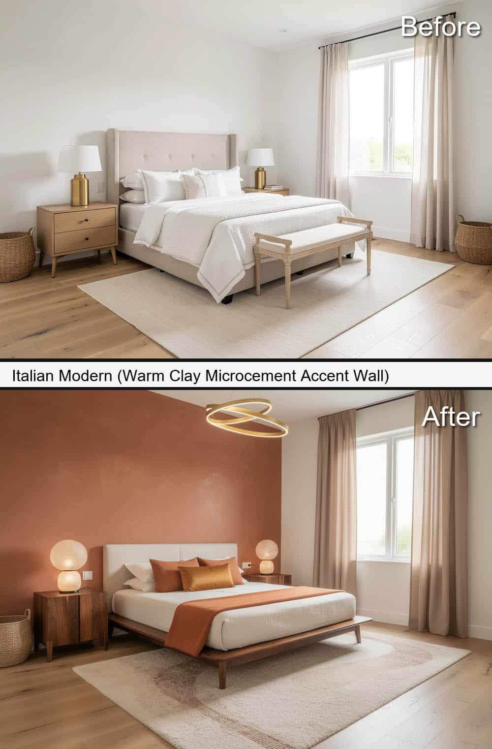 Italian Modern (Warm Clay Microcement Accent-Wall)