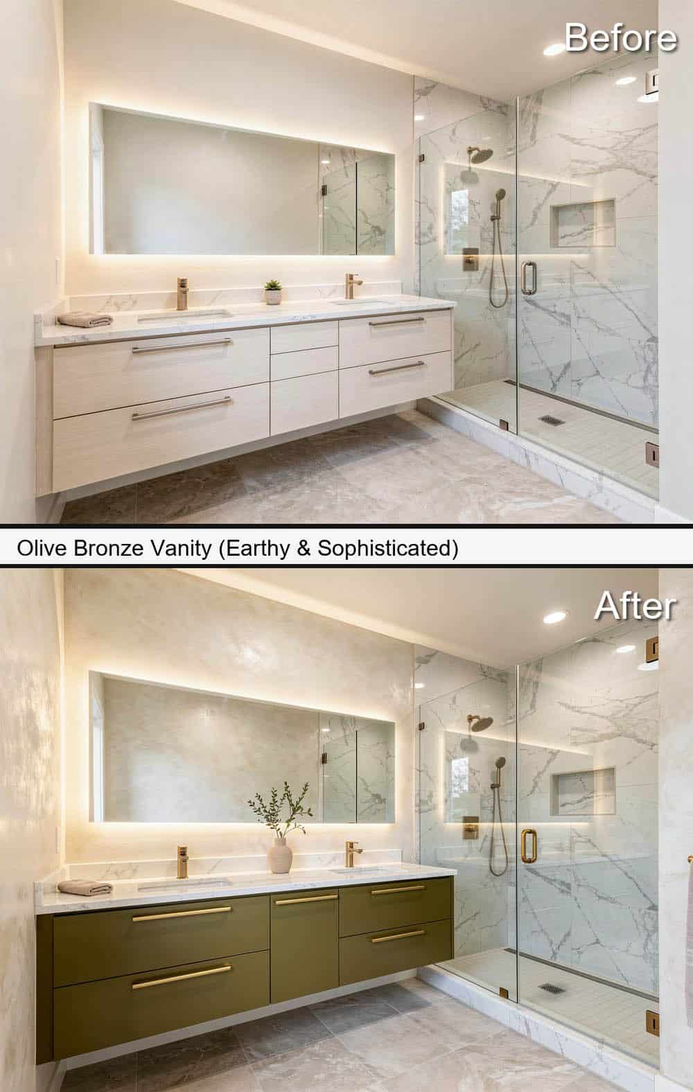 Olive Bronze Vanity (Earthy & Sophisticated)