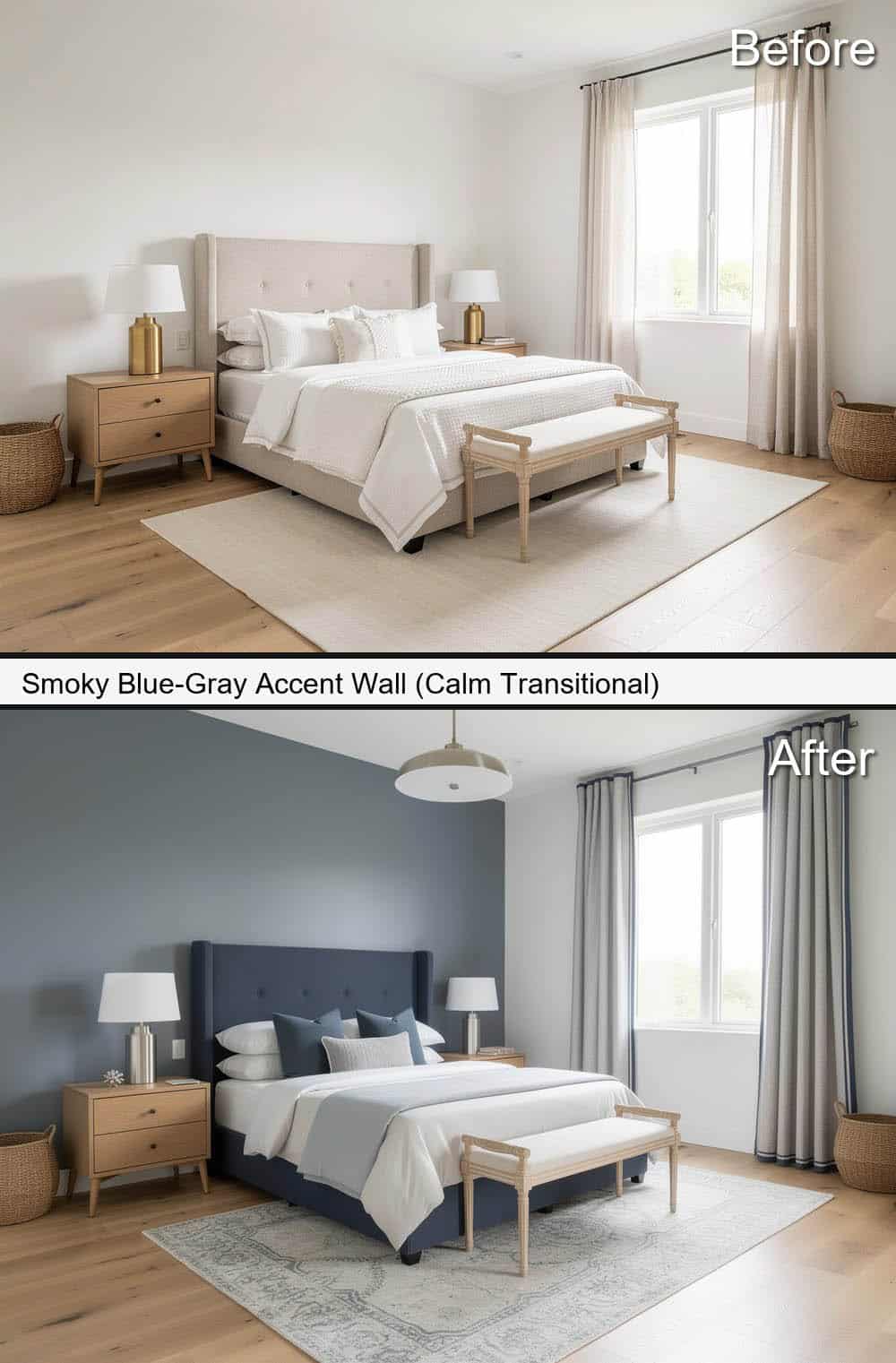 Smoky Blue-Gray Accent-Wall (Calm Transitional)