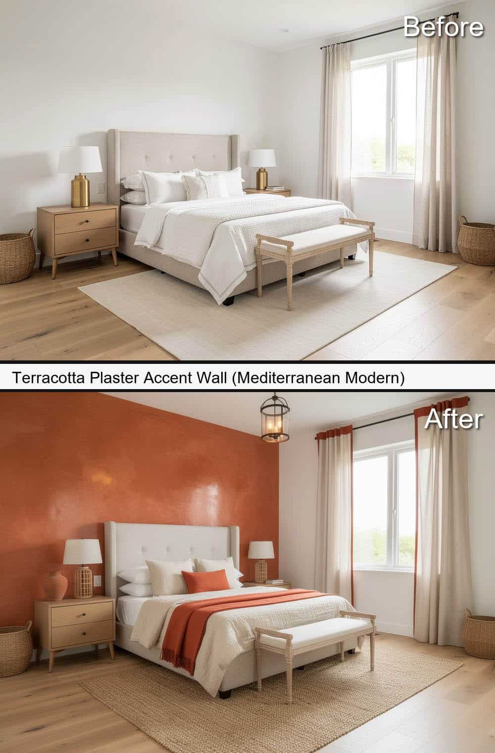 Terracotta Plaster Accent-Wall (Mediterranean Modern)