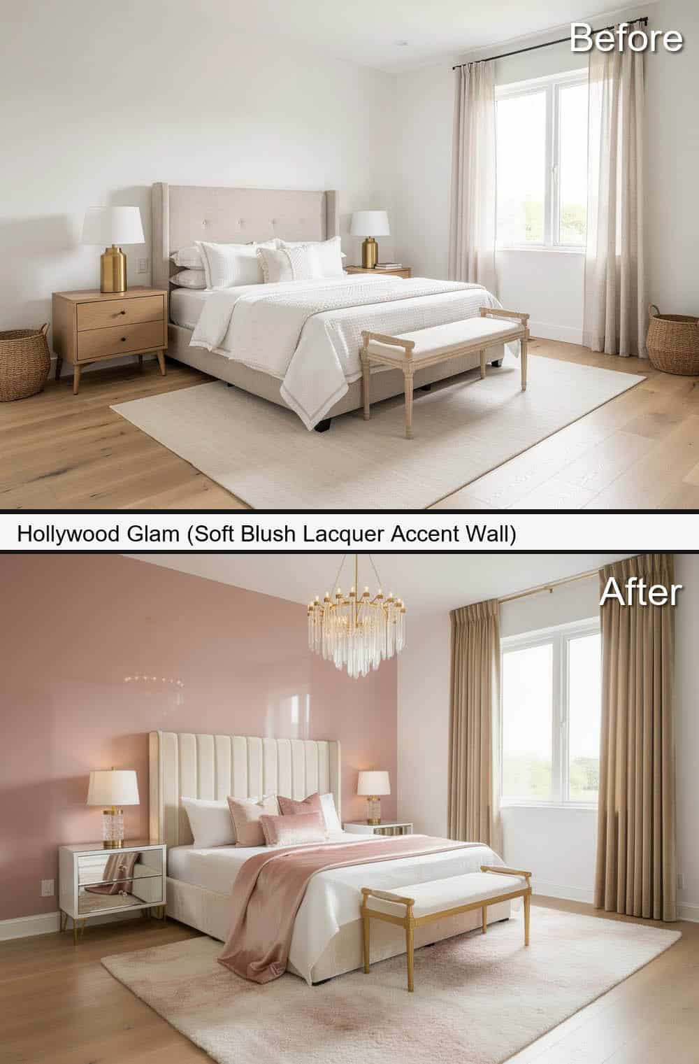 Hollywood Glam (Soft Blush Lacquer Accent-Wall)