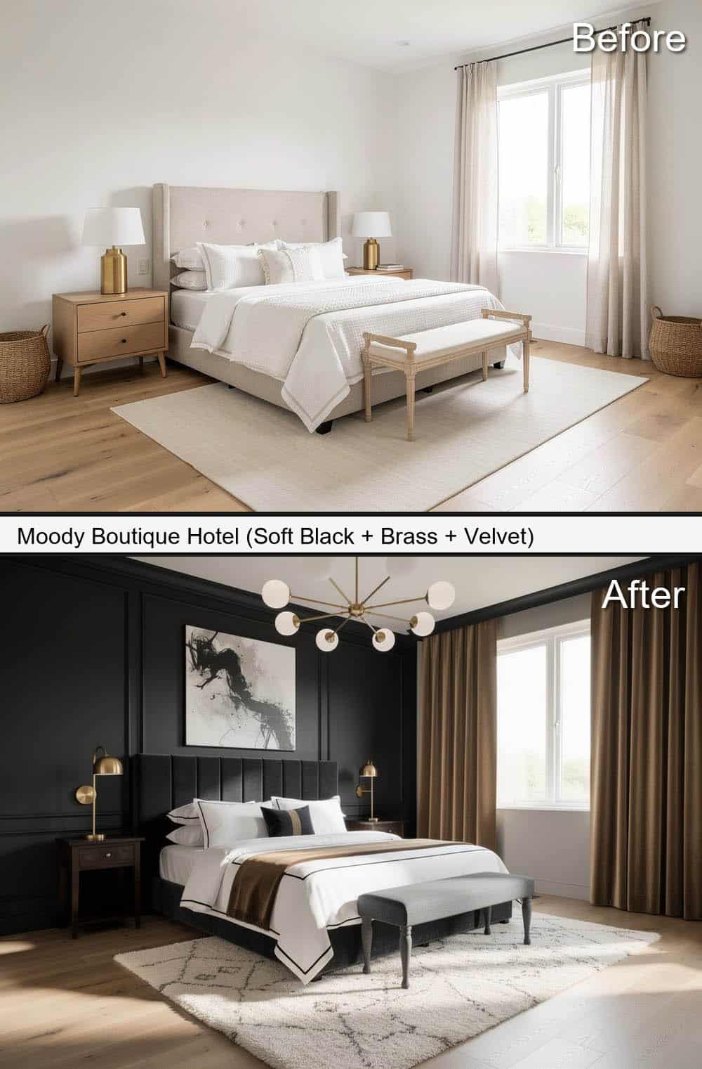 Moody Boutique Hotel (Soft Black + Brass + Velvet)&nbsp;