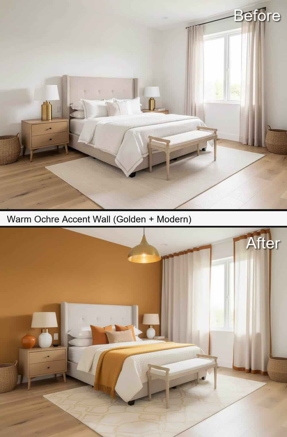 Warm Ochre Accent-Wall (Golden + Modern)&nbsp;