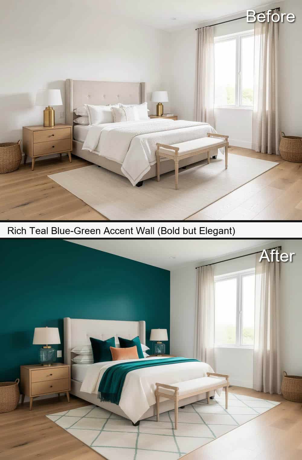 Rich Teal Blue-Green Accent-Wall (Bold but Elegant)&nbsp;